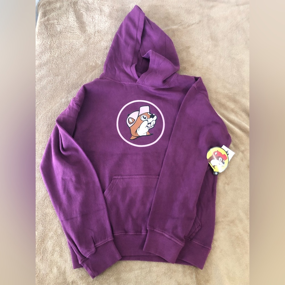 BUCEES BUC-BUC- EES PLUM HOODIE SIZE YM NEW WITH TAGS